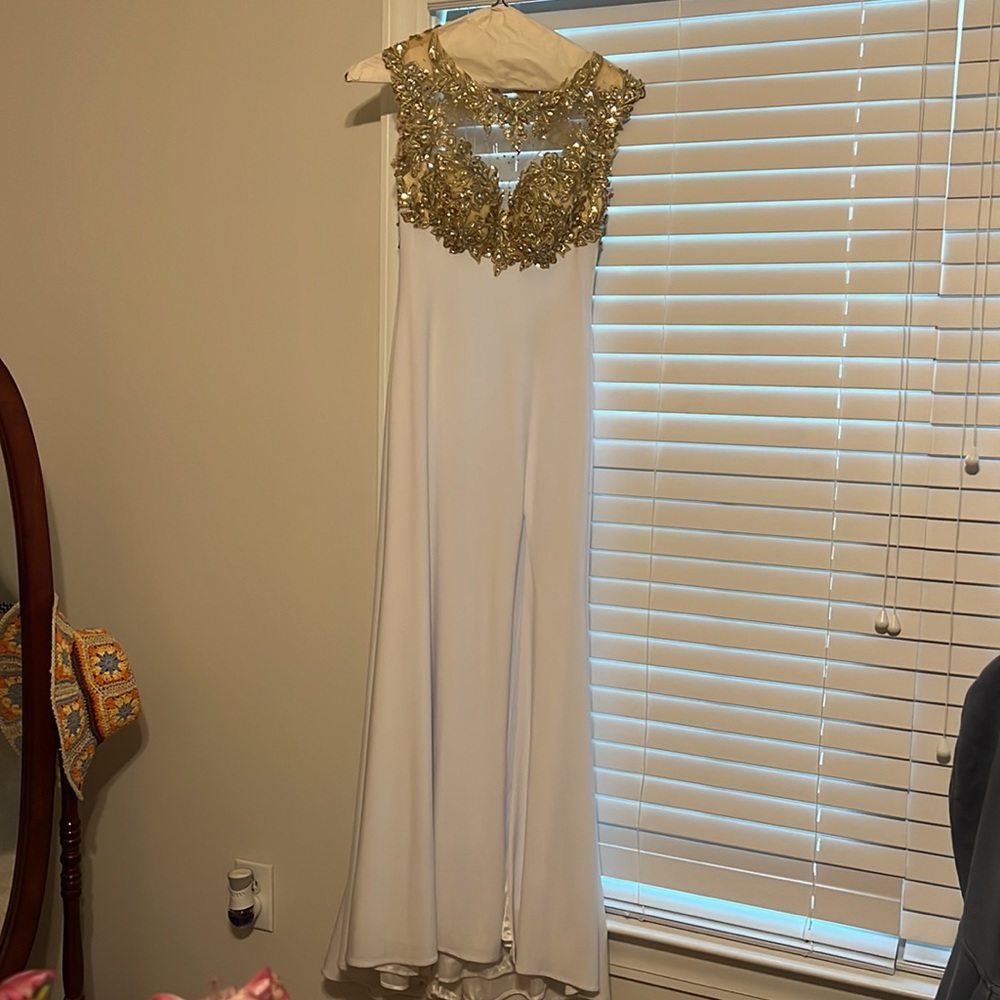 Floor length Night Moves prom dress